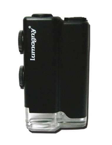 Podświetlany mini mikroskop LED - powiększenie 60-100x Lumagny
