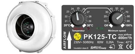 Wentylator promieniowy PK125 Temp Control 400m3/h