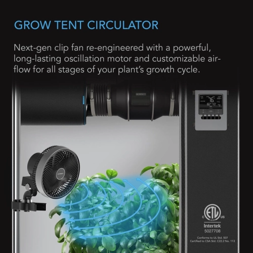 AC Infinity Cloudray S6 Gen 2 Oscillating Clip Fan 11W 10-speed fi 150mm - wentylator mieszający z klipsem