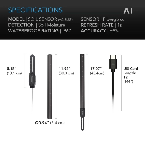 AC Infinity Soil Sensor - czujnik wilgotności gleby dla Kontrolera AI+