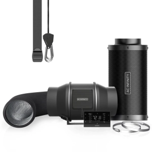 Zestaw wentylacyjny AC Infinity 150mm 680 m3/h - wentylator kanałowy z kontrolerem AI+ Pro temp. i wilgotności, filtr węglowy + przewody